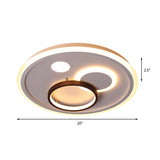 Nordic Style Round Ceiling Flush Lamp With Integrated Led White And Diffuser - 16.5/20.5/24.5 Wide
