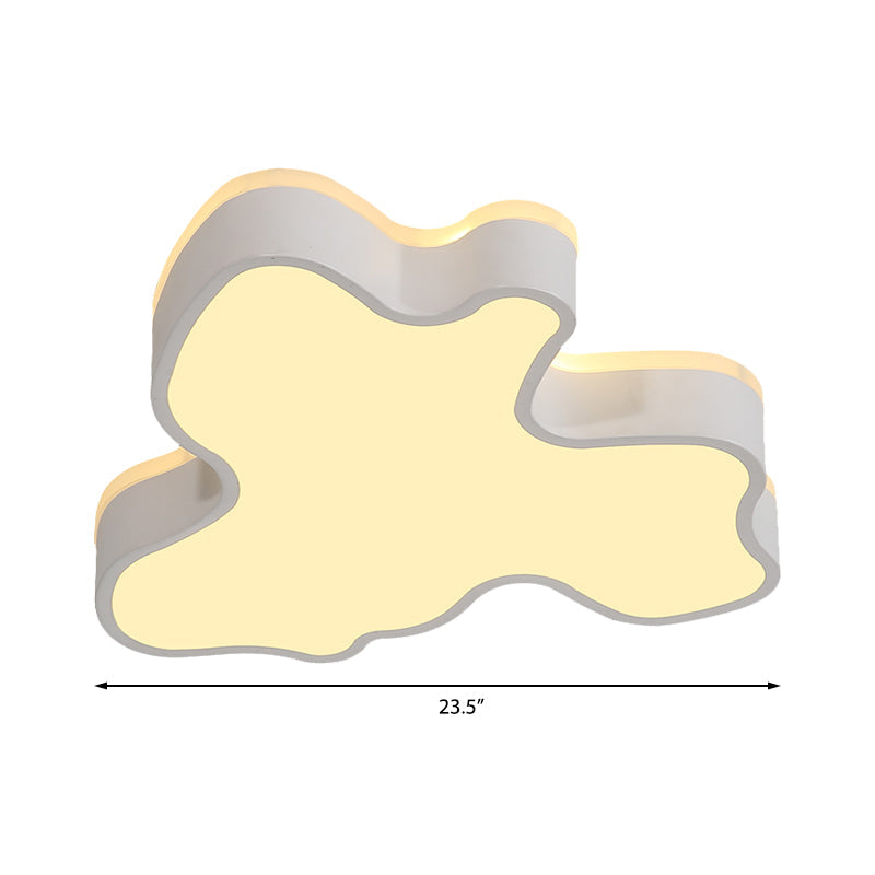 Abstract Flush Light - 16’/19.5’/23.5’ Width Black/White Shade Led Contemporary Mount In Warm/White