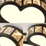 Modern Flushmount Ceiling Light With Crystal Accents And Frosted Diffuser - Black/Gold Led 3 Color