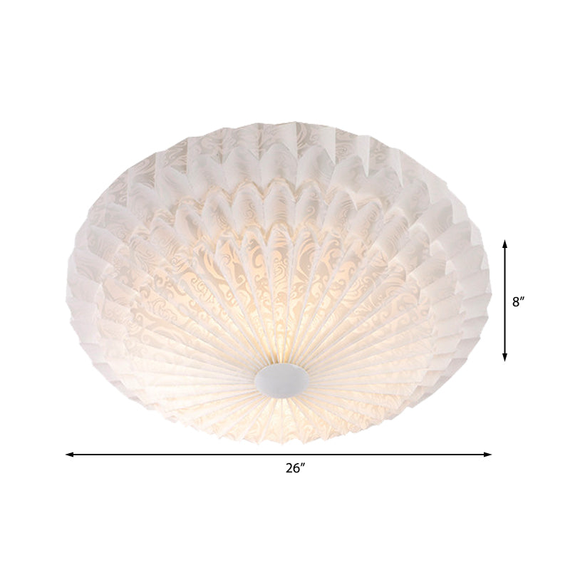 Modern White Acrylic Flush Mount Led Light With Dome Shade - 21/26 Wide