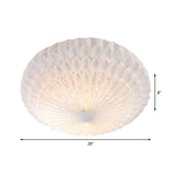 Modern White Acrylic Flush Mount Led Light With Dome Shade - 21/26 Wide