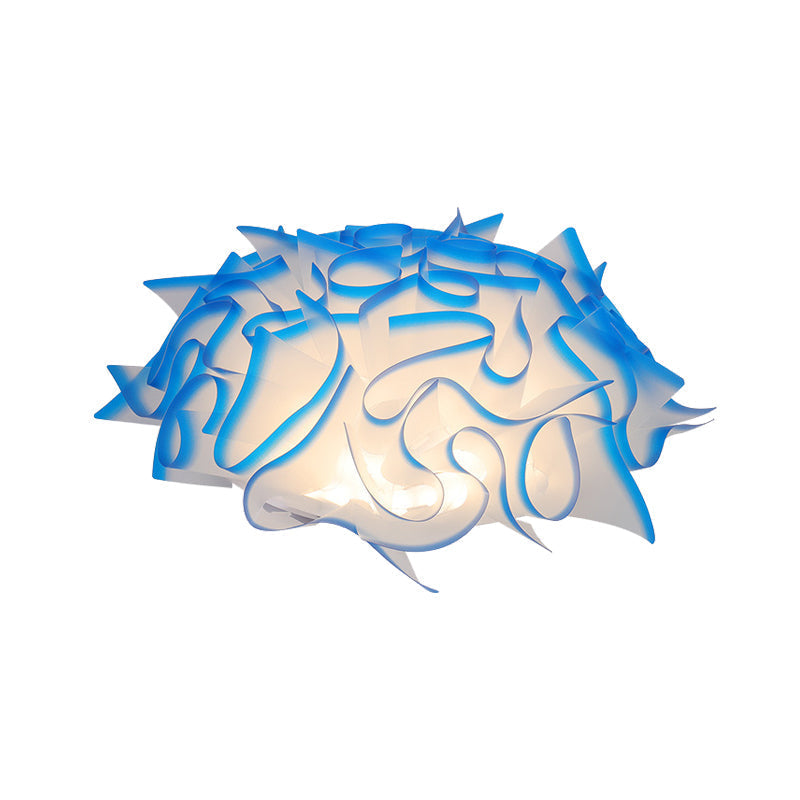 Contemporary Acrylic Flush Ceiling Lamp With Led Light Fixture - Blue/Brown/Orange