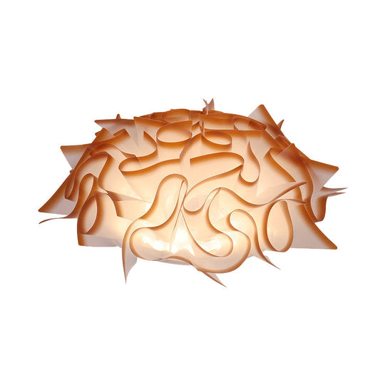 Contemporary Acrylic Flush Ceiling Lamp With Led Light Fixture - Blue/Brown/Orange