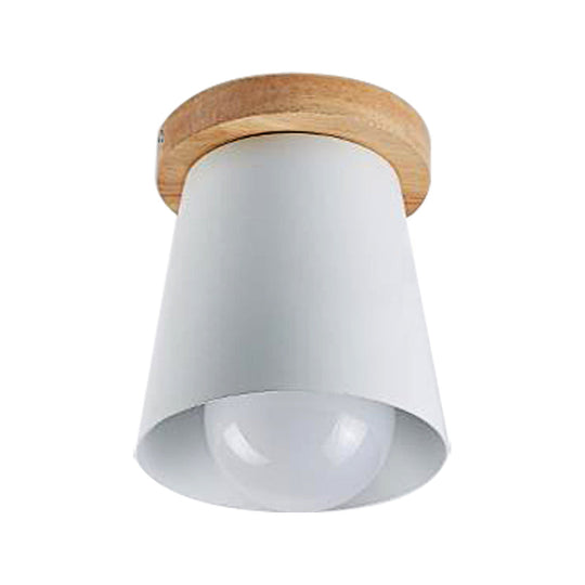 Contemporary Conical Ceiling Light Gray/White/Green - Metal Flush Mount For Bedroom