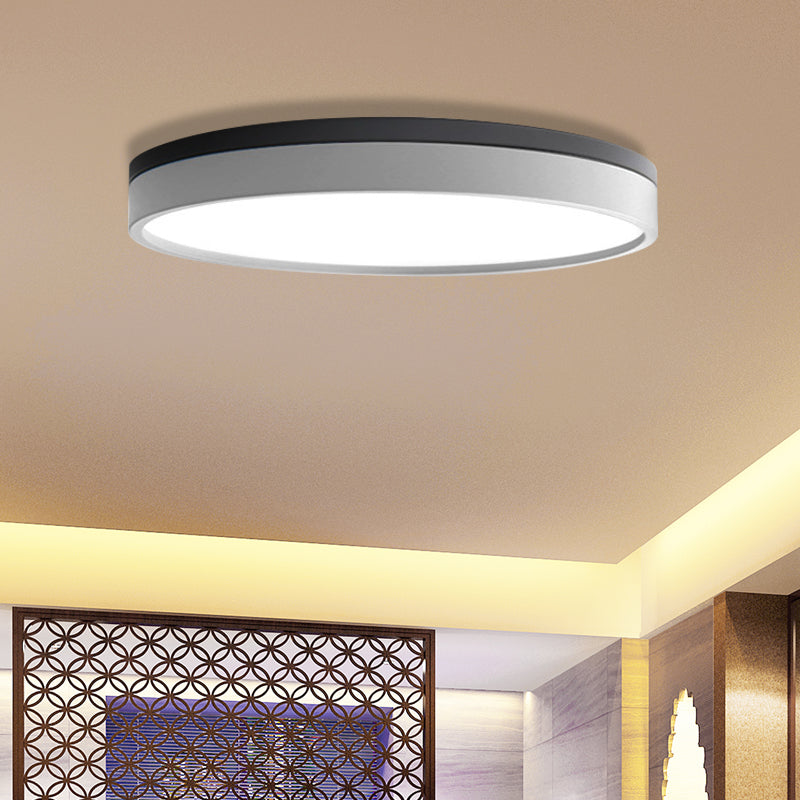 Nordic Tambour Led Ceiling Light In White With 12/16/19.5 Inch Diameter And Color Options / 19.5