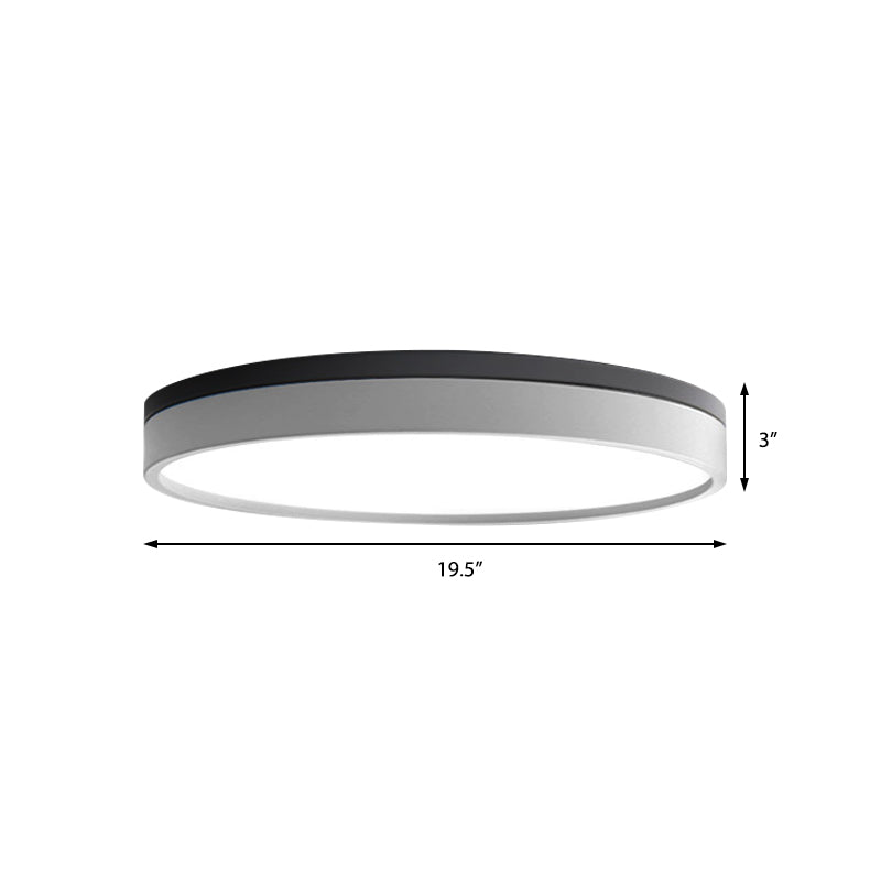 Nordic Tambour Led Ceiling Light In White With 12/16/19.5 Inch Diameter And Color Options