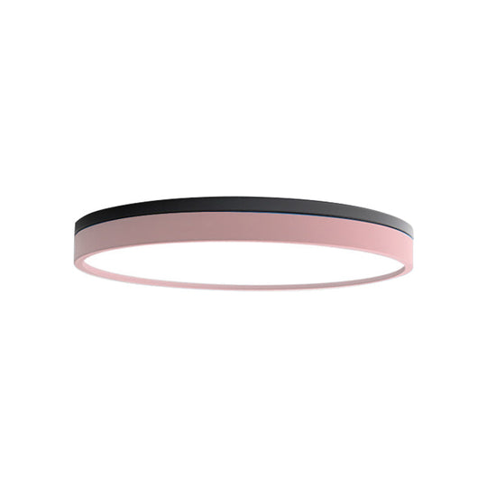 Nordic Tambour Led Ceiling Light In White With 12/16/19.5 Inch Diameter And Color Options
