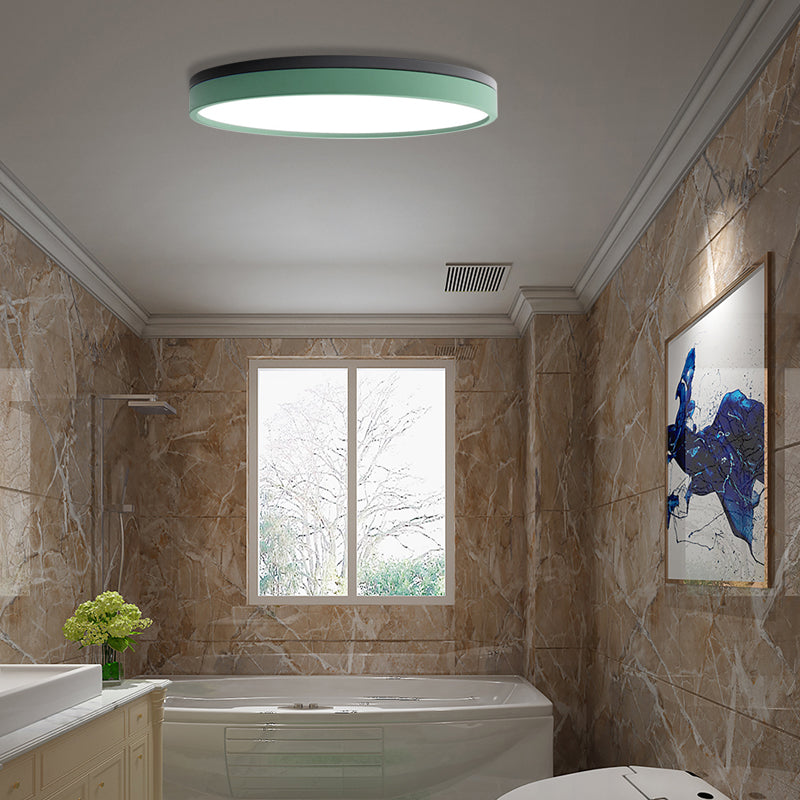 Nordic Tambour Led Ceiling Light In White With 12/16/19.5 Inch Diameter And Color Options