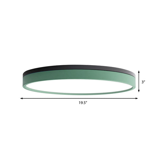 Nordic Tambour Led Ceiling Light In White With 12/16/19.5 Inch Diameter And Color Options