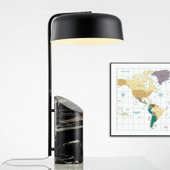 Modern Black Drum Task Book Light With Metal Shade