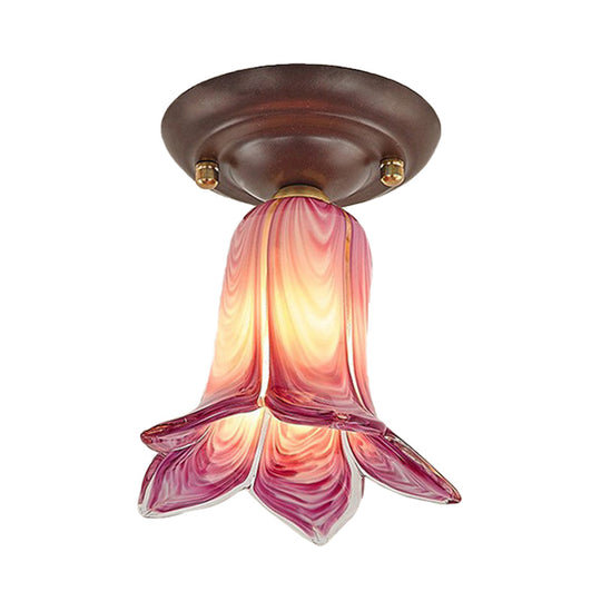 Countryside 1 - Light Metal Ceiling Lamp For Living Room Led Flush Mount Lighting - Lily/Tulip