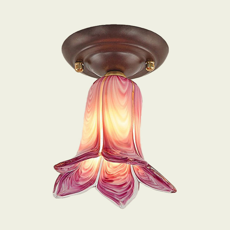 Countryside 1 - Light Metal Ceiling Lamp For Living Room Led Flush Mount Lighting - Lily/Tulip