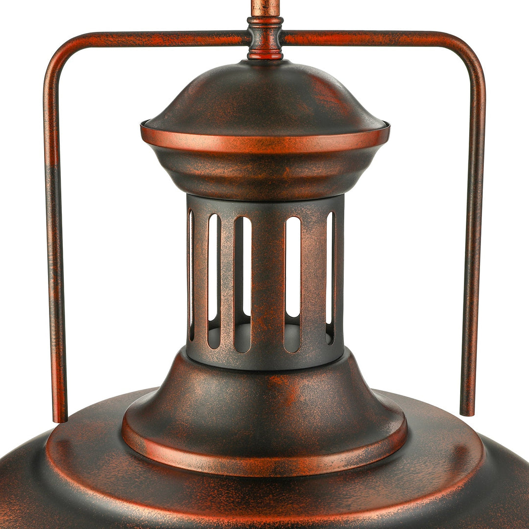 Industrial Domed Pendant Light - 1 Metal In Aged Silver For Dining Room