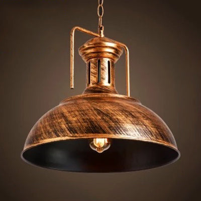 Industrial Stylish Domed Pendant Light In Aged Silver - 13’/16’ Wide Ideal For Dining Room