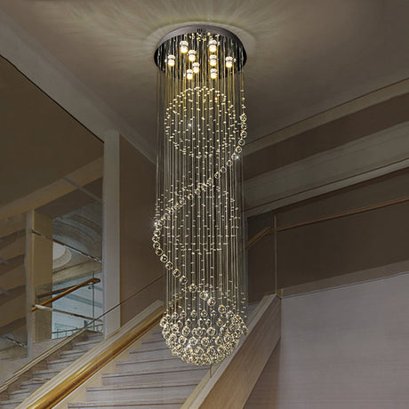 Modern Black Crystal Cluster Pendant: Striking Led Ceiling Hang Fixture With Clear Crystals & 9-Bulb