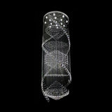Swirling Crystal Led Pendant Ceiling Lamp - Elegant Silver Finish With 10 Bulbs