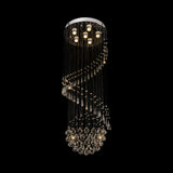 Modern Silver Led Cluster Pendant Light With Twirl Crystal - 6-Light Hanging Ceiling Lamp