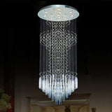 Contemporary Silver Crystal Led Cluster Pendant Light - 13-Head Orbs And Rods Hanging Design