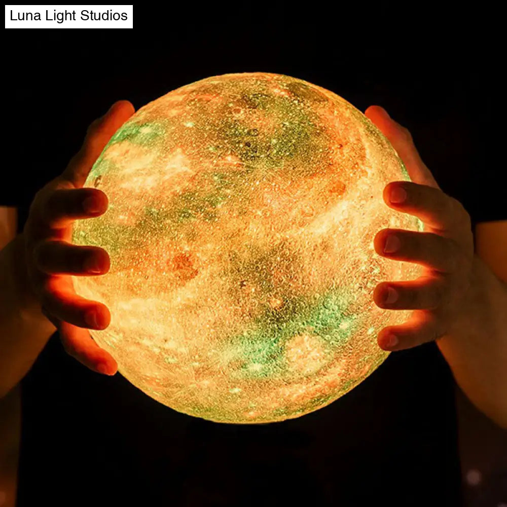 3D Milky Way Table Lamp For Kids Room - Creative Led Night Stand Light In Wood