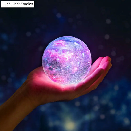 3D Milky Way Table Lamp For Kids Room - Creative Led Night Stand Light In Wood