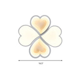 4-Heart Ceiling Light: Romantic Led Mount For Hallway - White Acrylic & Metal