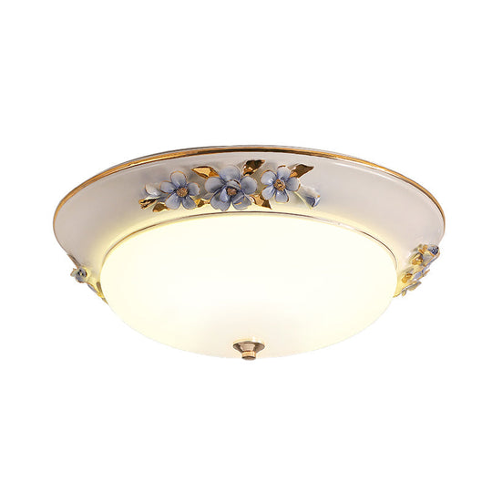 Modern Metal White Ceiling Mounted Led Flush Mount Lighting Fixture Korean Flower Design 12/14.5/17