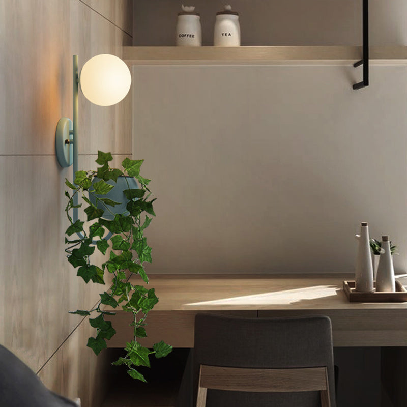 Industrial 1-Light Led Metal Sconce In Yellow/Blue/Green For Plant Wall Mount Lighting Restaurants