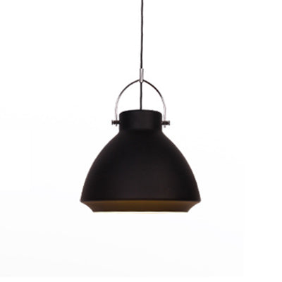 Dome Suspended Macaron Style Pendant Light - 10’/14’ Metallic Fixture With Handle In Black/Blue