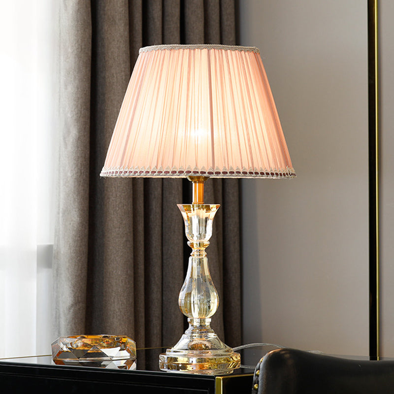 Pink Urn Night Lamp With Minimalist Design Crystal Table Lighting For Living Room