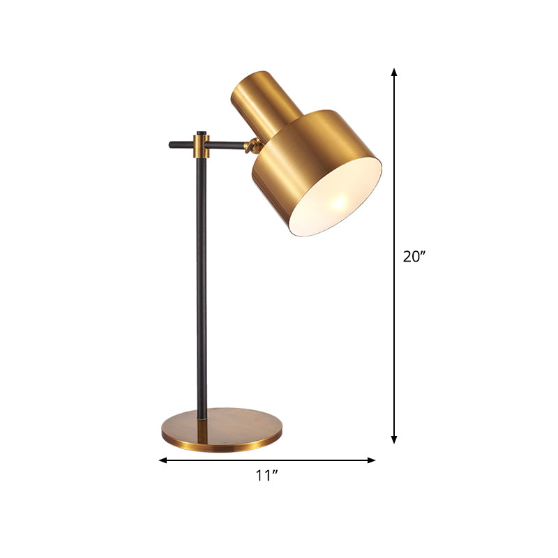 Simple Gold Table Lamp - 1-Light Living Room Night With Metal Shade