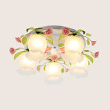 Scalloped Metal White Ceiling Light: 3/5 Lights Flush Mount Fixture For Living Room