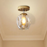 Modern Black/Gold Carafe Semi Flush Light - 1 Clear/Amber/Smoke Gray Glass Shade