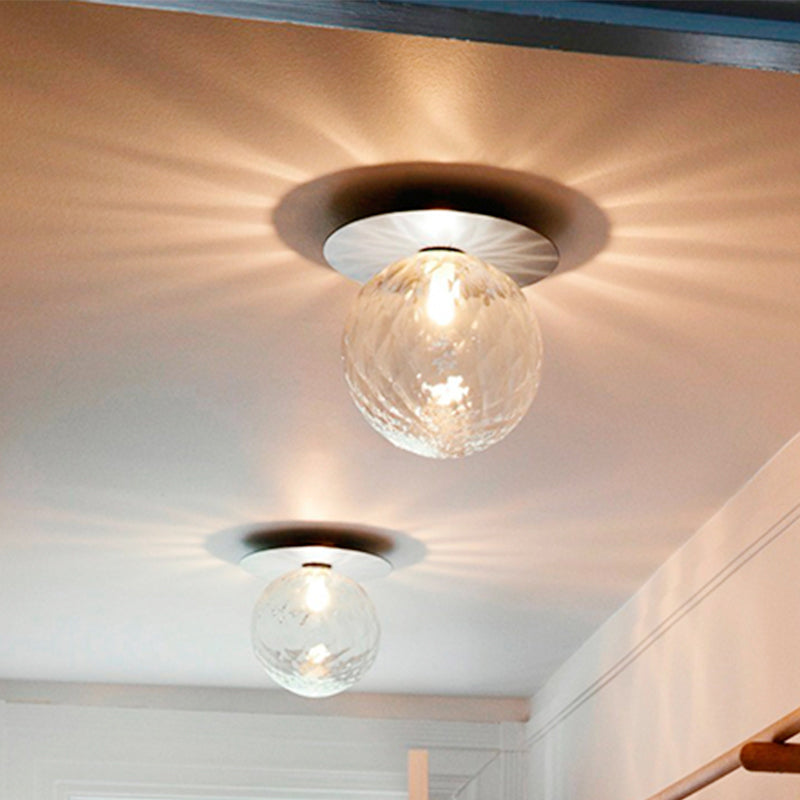 Modern Silver/Gold Finish Orbit Flush Mount Ceiling Light With White/Clear Glass Shade