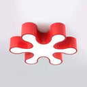Colorful Petal Acrylic Led Ceiling Lamp For Kindergarten - Red/Yellow/Blue/Green 19.5’/23.5’ W