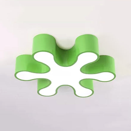 Colorful Petal Acrylic Led Ceiling Lamp For Kindergarten - Red/Yellow/Blue/Green 19.5’/23.5’ W