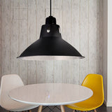 Farmhouse Metallic 1 Light Black Suspension Dining Table Pendant - 14/16 W Bowl Ceiling / 14