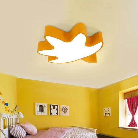 Kids Maple Leaf Acrylic Led Ceiling Mount Light - Candy Colors For Shops