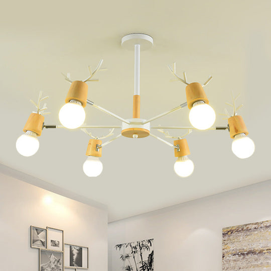 Sputnik Metal Chandelier - Modern Ceiling Hang Fixture With Bare Bulb For Bedroom 3/6/8 Lights