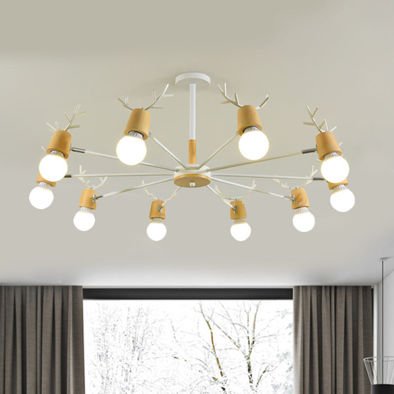 Sputnik Metal Chandelier - Modern Ceiling Hang Fixture With Bare Bulb For Bedroom 3/6/8 Lights