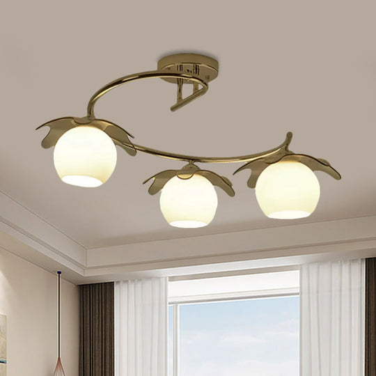 Sleek Chrome Led Ceiling Light With Globe Glass Shade - Ideal For Modern Bedrooms And Semi Flush
