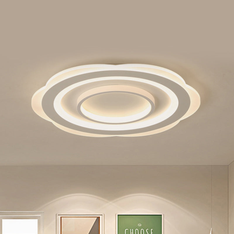 Modern Acrylic Flower Ceiling Light - 16/19.5/23.5 Flushmount For Living Room In Warm/White 16 /