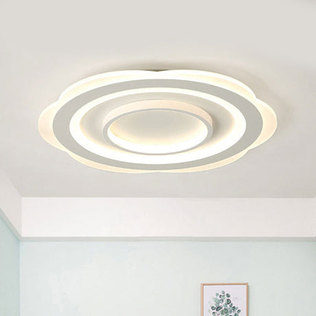 Modern Acrylic Flower Ceiling Light - 16/19.5/23.5 Flushmount For Living Room In Warm/White
