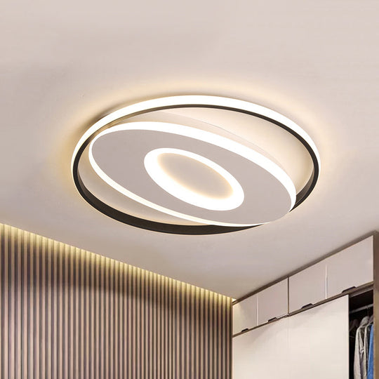 Modern Oval Flush Mount Lights - 16/19.5/23.5 Unique Ceiling Light Fixture In Warm/White Acrylic
