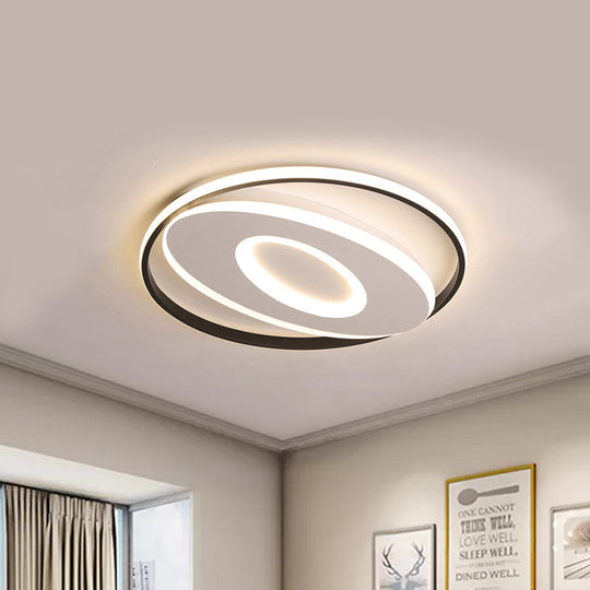 Modern Oval Flush Mount Lights - 16’/19.5’/23.5’ Unique Ceiling Light Fixture In Warm/White Acrylic