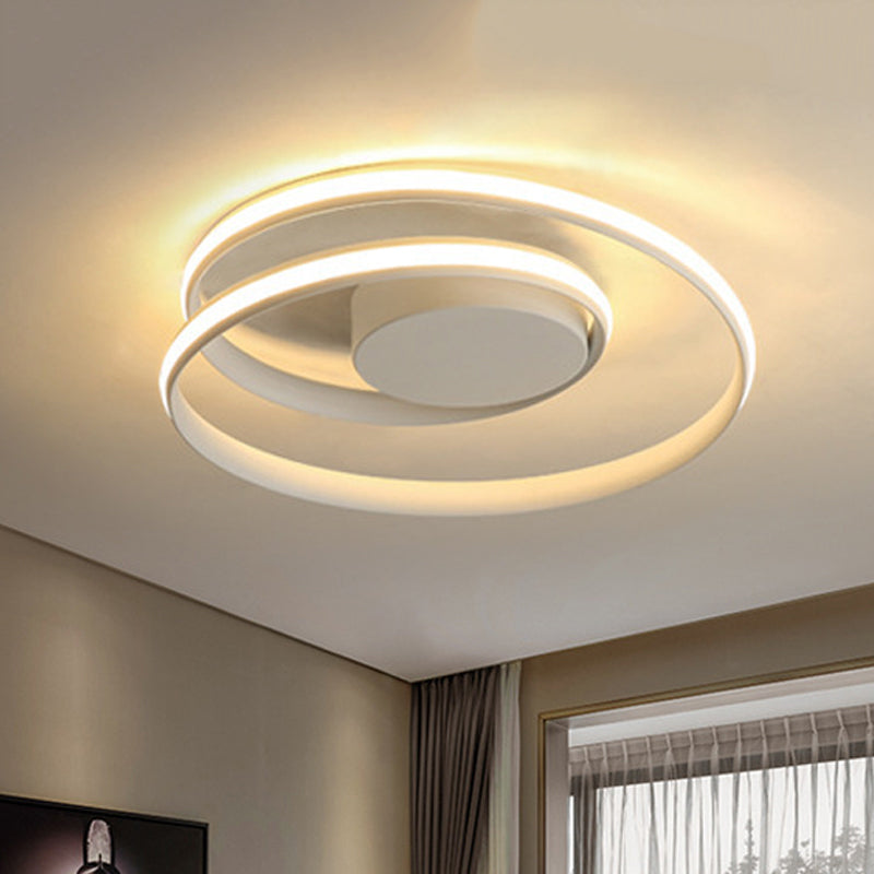 Modern Circle Ceiling Lights - White/Black Flush Mount Fixtures Indoor Lighting (18’/23.5’)