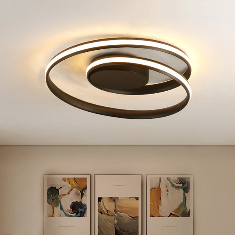 Modern Circle Ceiling Lights - White/Black Flush Mount Fixtures Indoor Lighting (18’/23.5’)