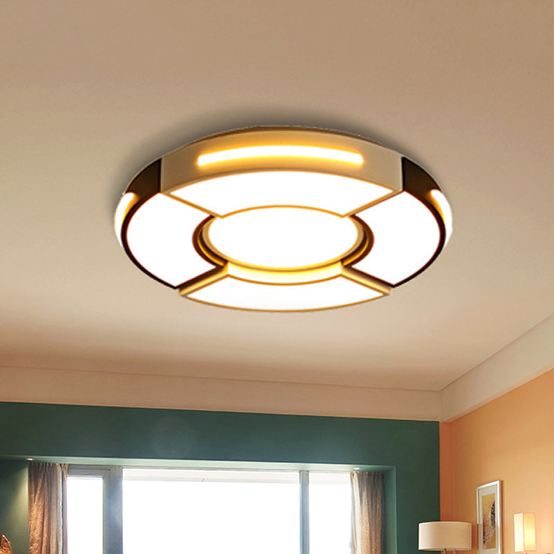 Modern Black Round Acrylic Ceiling Fixture - Unique Design 16’/19.5’/23.5’ Warm/White Lighting