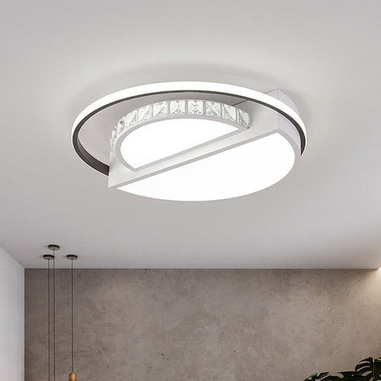 Modern Flushmount Led Ceiling Light In White - Ideal For Living Room