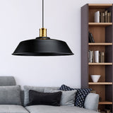 Retro Barn Living Room Pendant Light - Metallic 1-Light Black Finish Ceiling Lamp (10/14/18 Width) /