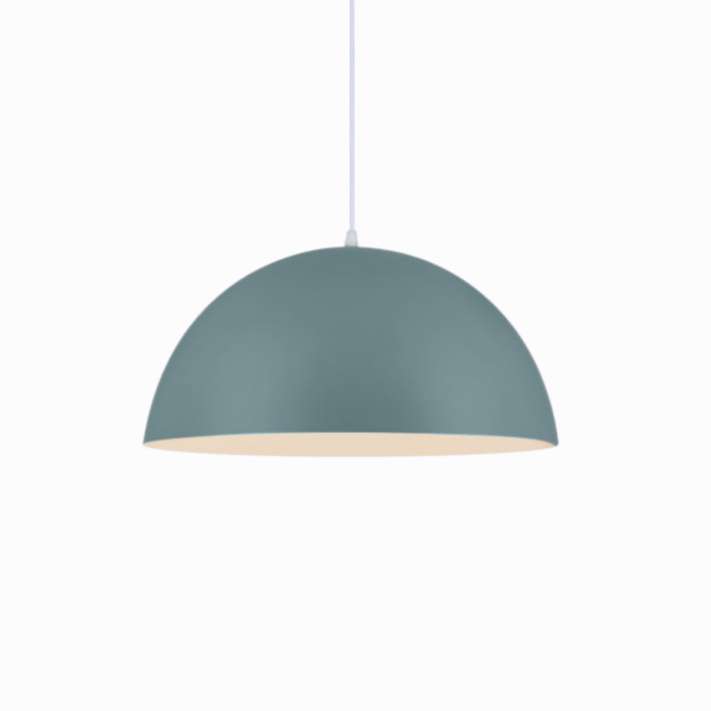 Nordic Style 1-Light Aluminum Bowl Pendant In Pink/Yellow For Living Room